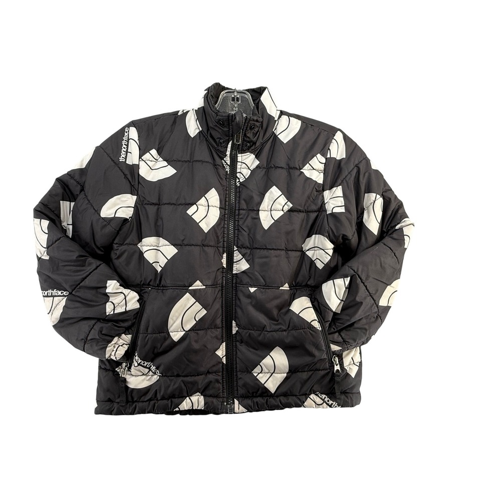 The Boys' Reversible Mount Chimbo Full-Zip Jacket NorthFace Puffer All Over Logo